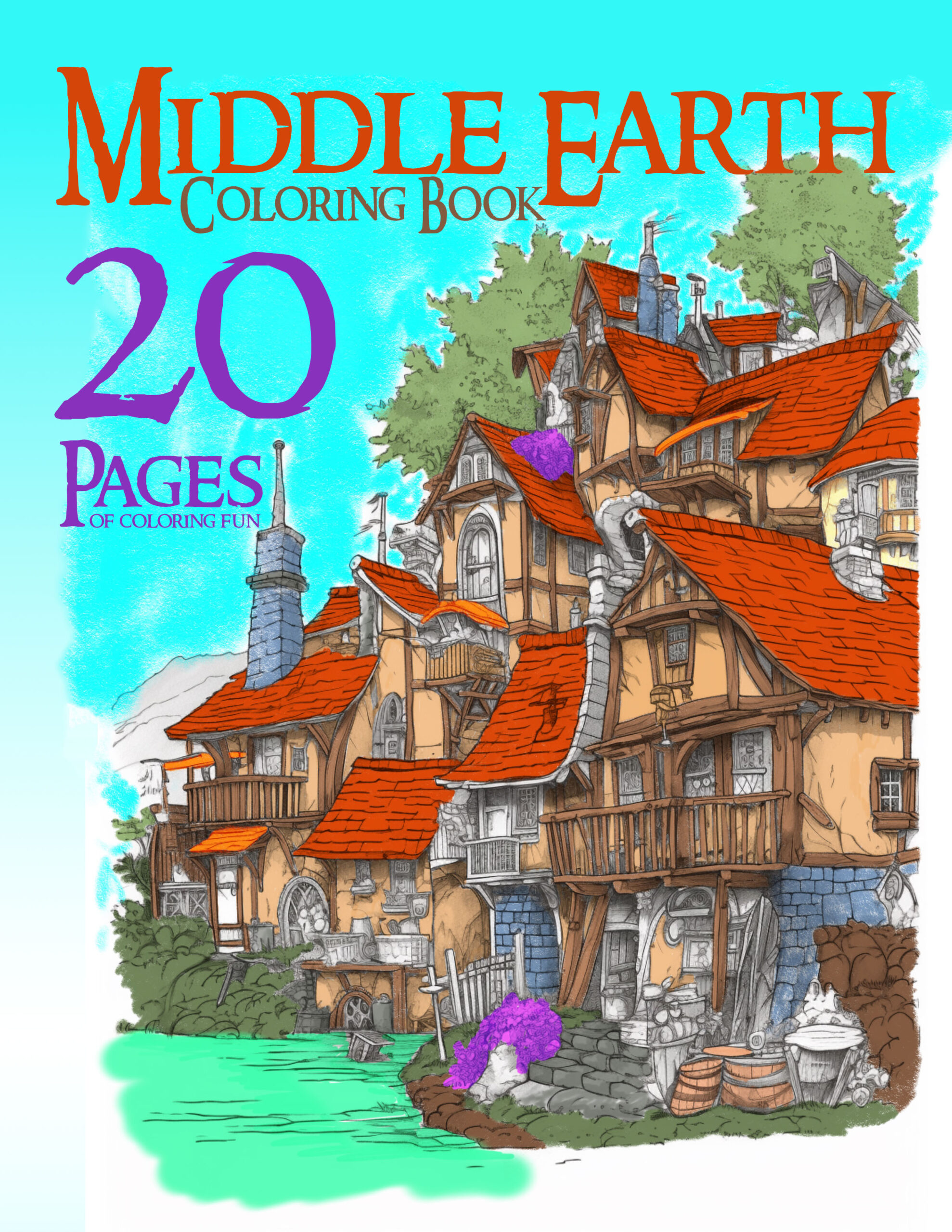 Middle Earth Coloring Book Cover