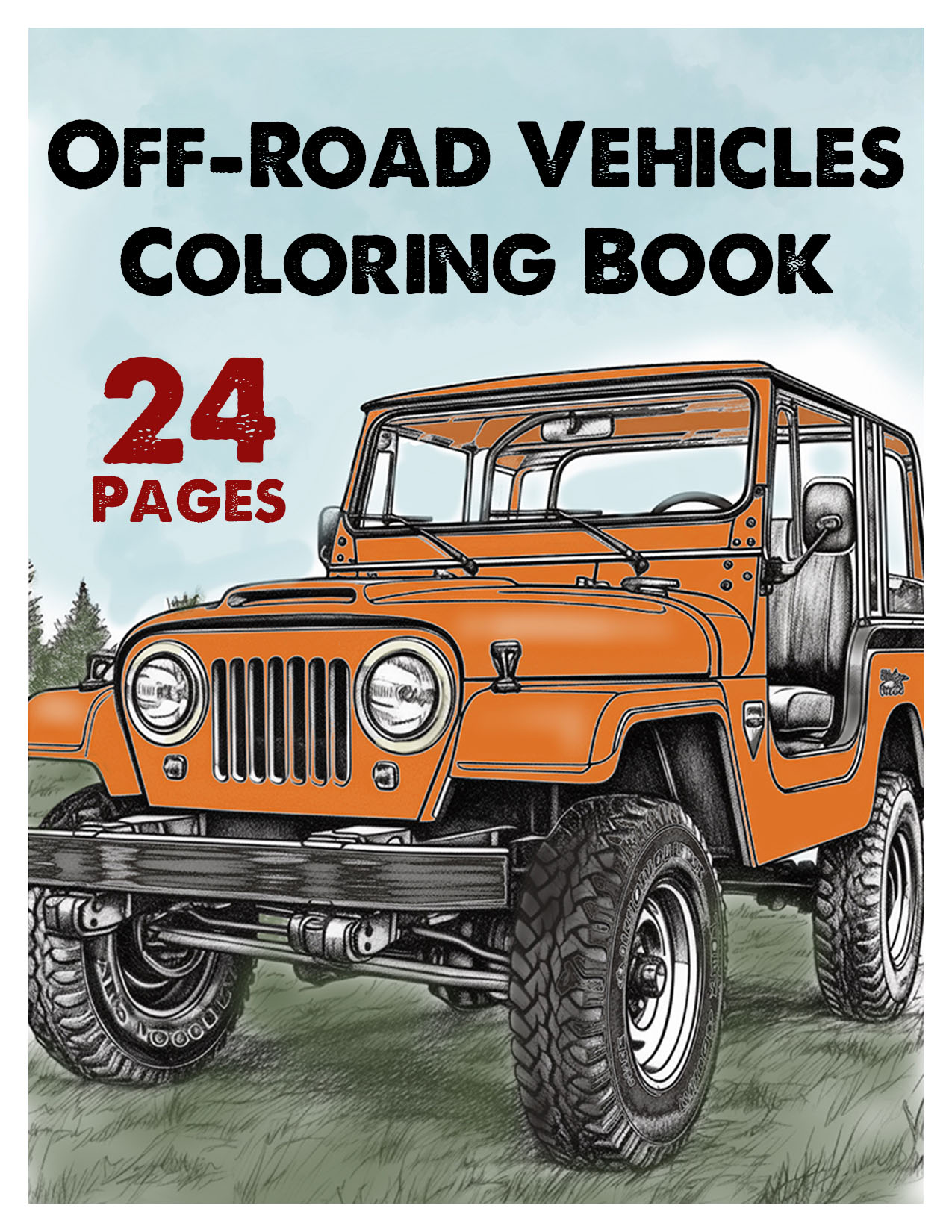 Off-Road Vehicles Coloring Book Cover