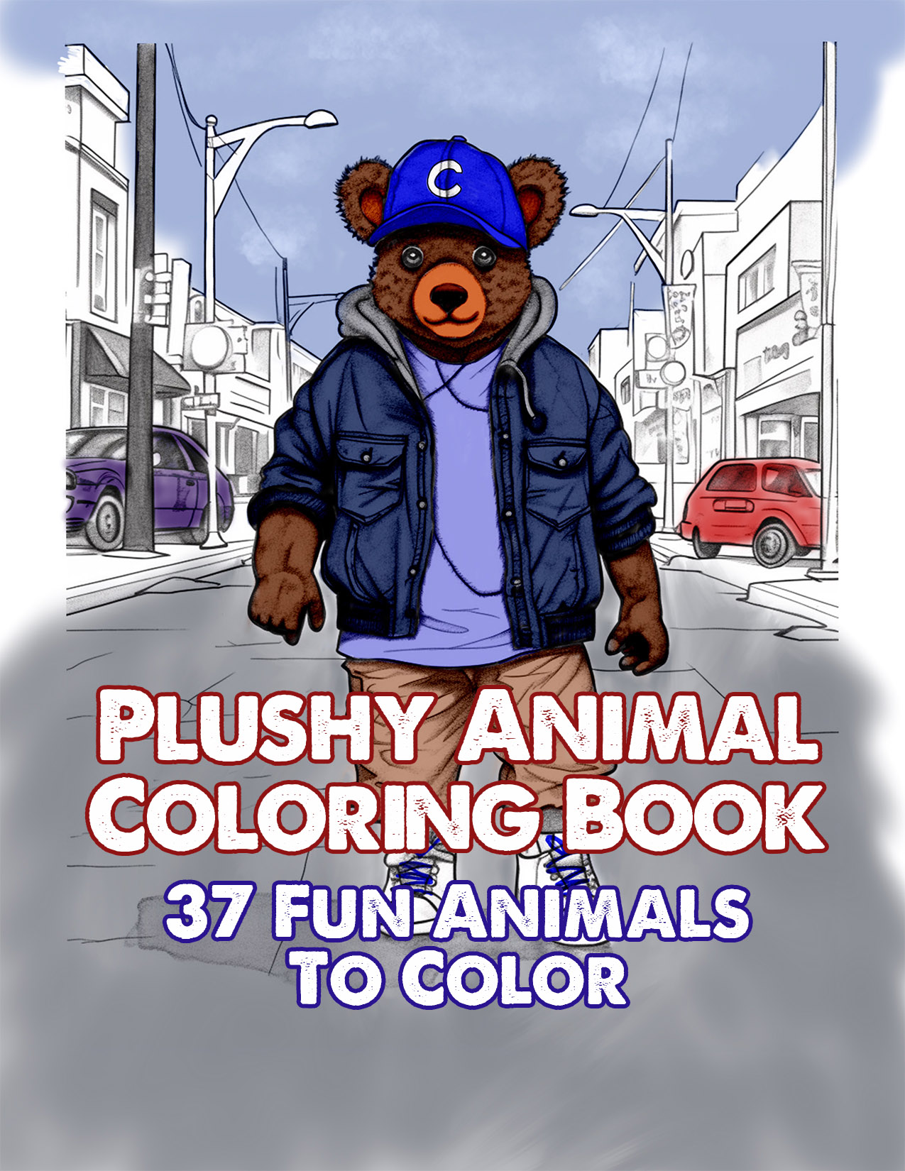 Plushy Animal Coloring Book Cover