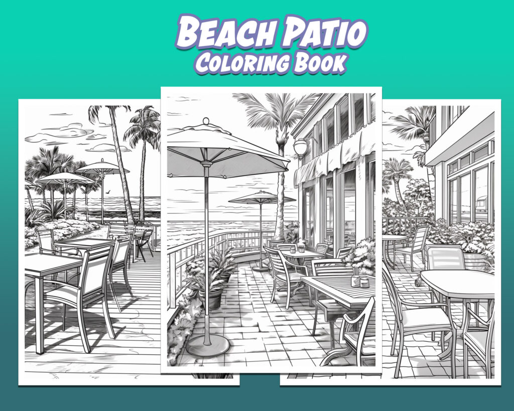 Beach Patio - Coloring Book | Adult Coloring Book