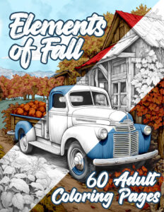 Cover for the Elements of Fall Adult Coloring Book